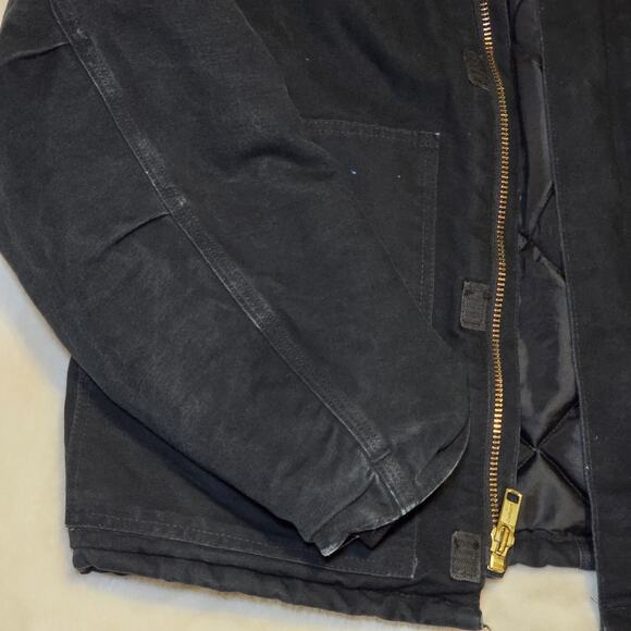 Vintage Carhartt Detroit Jacket J01 Made USA Blk Duck Quilted Lined Men’s Large - Picture 6 of 16